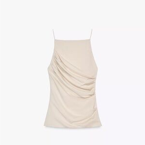 Zara Cream Rouched Tank